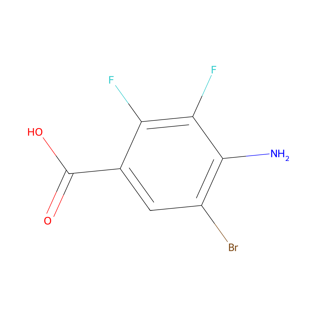 4-Amino-5-bromo-2,3-difluorobenzoic acid molecular structure, CAS 1379365-61-3