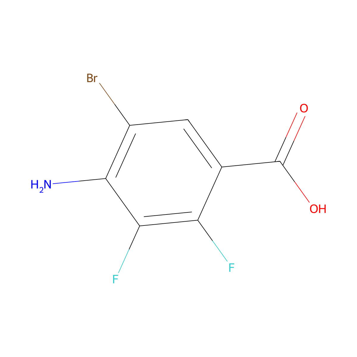 4-Amino-5-bromo-2,3-difluorobenzoic acid molecular structure, CAS 1379365-61-3