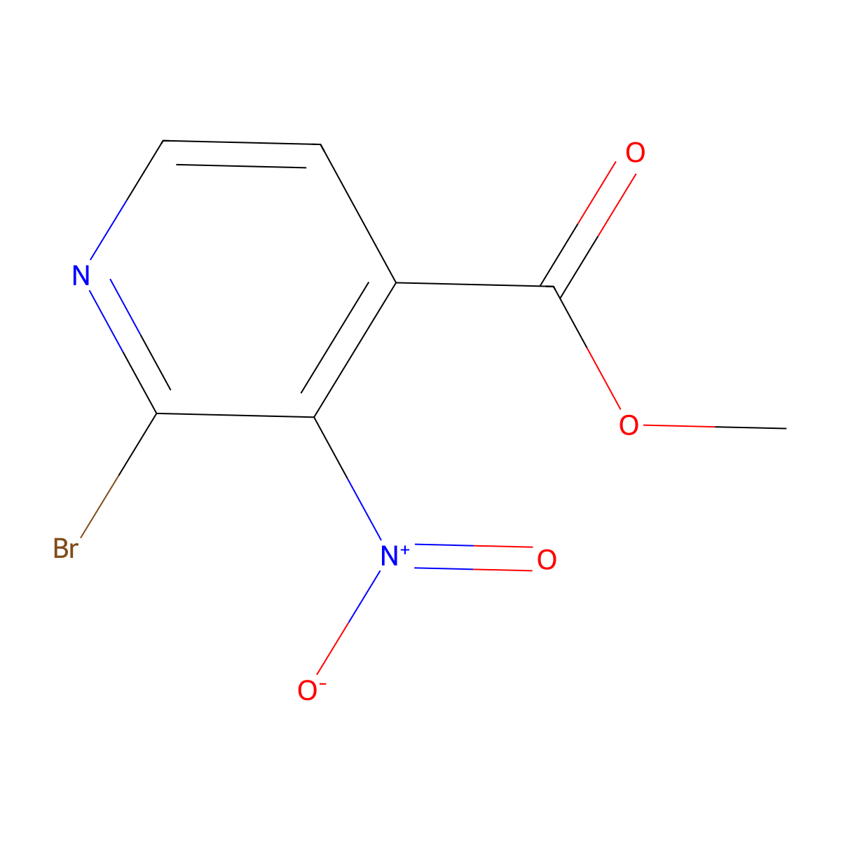 Methyl 2-bromo-3-nitropyridine-4-carboxylate molecular structure, CAS 1379365-85-1