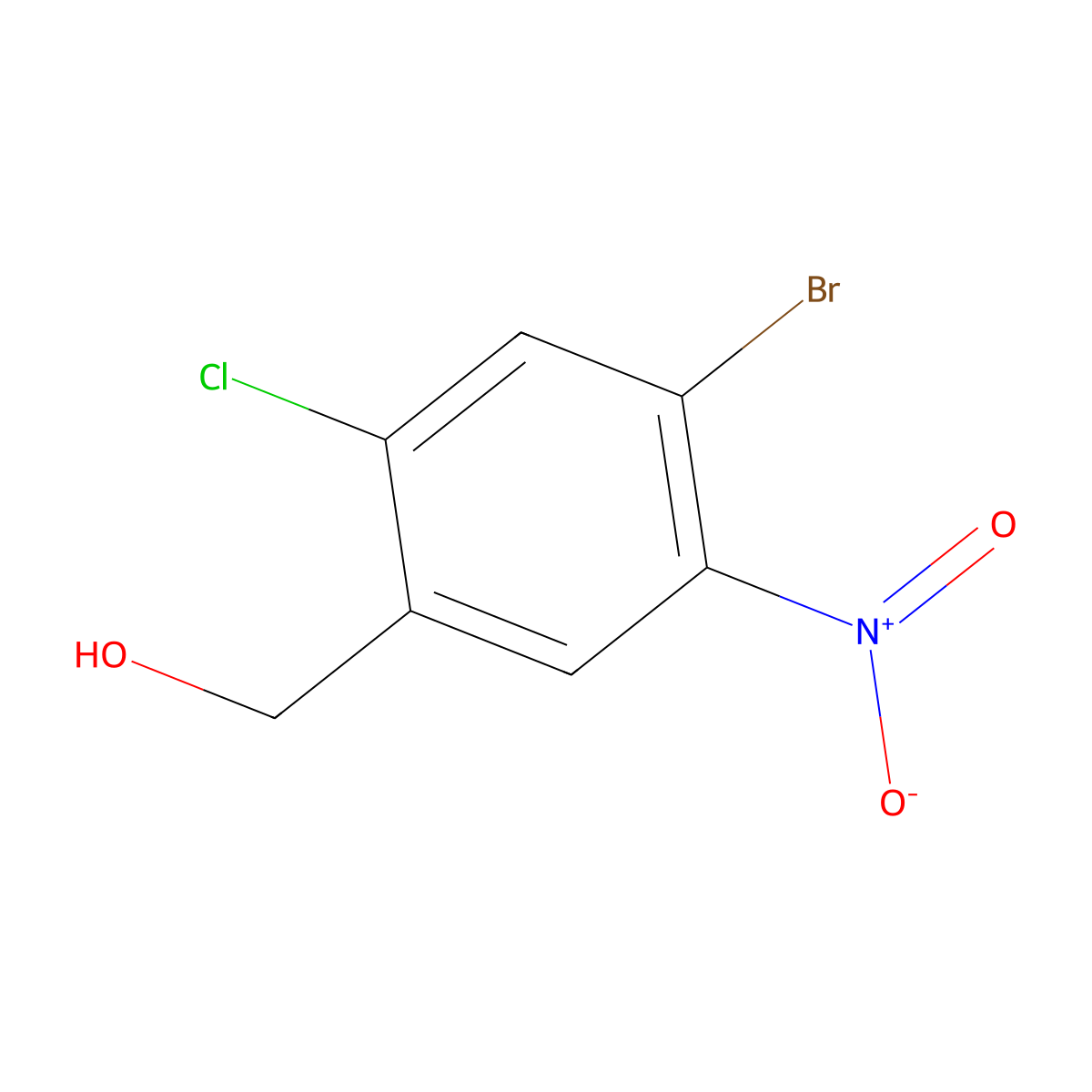 4-Bromo-2-chloro-5-nitrobenzyl alcohol molecular structure, CAS 1379365-98-6