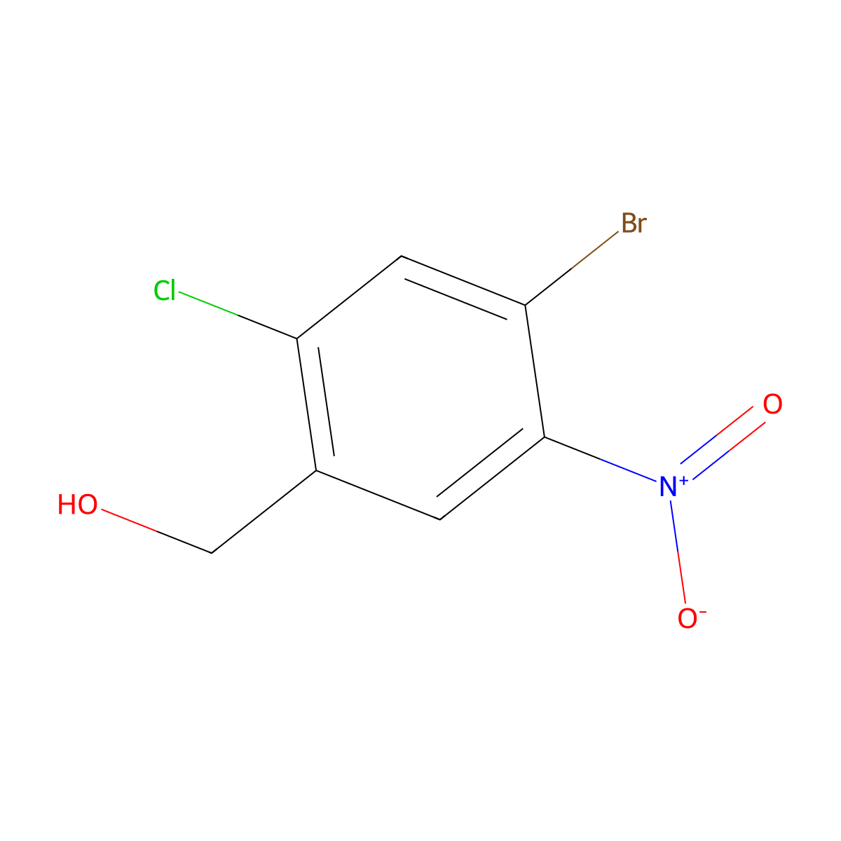 4-Bromo-2-chloro-5-nitrobenzyl alcohol molecular structure, CAS 1379365-98-6