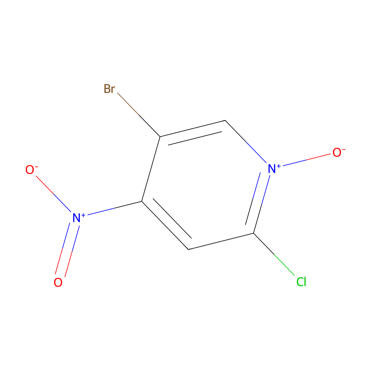 5-Bromo-2-chloro-4-nitropyridine 1-oxide molecular structure, CAS 1379366-01-4