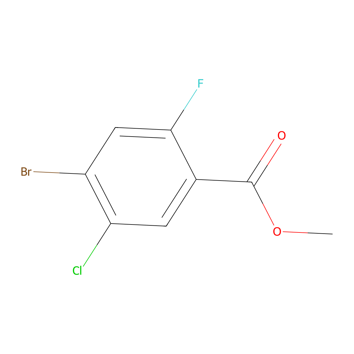 Methyl 4-bromo-5-chloro-2-fluorobenzoate molecular structure, CAS 1379366-11-6