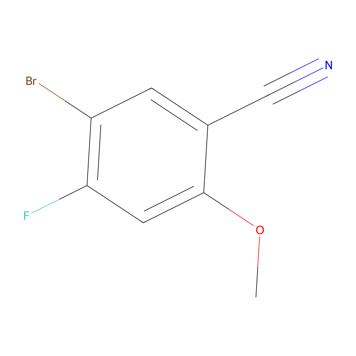 5-Bromo-4-fluoro-2-methoxybenzonitrile molecular structure, CAS 1379366-31-0