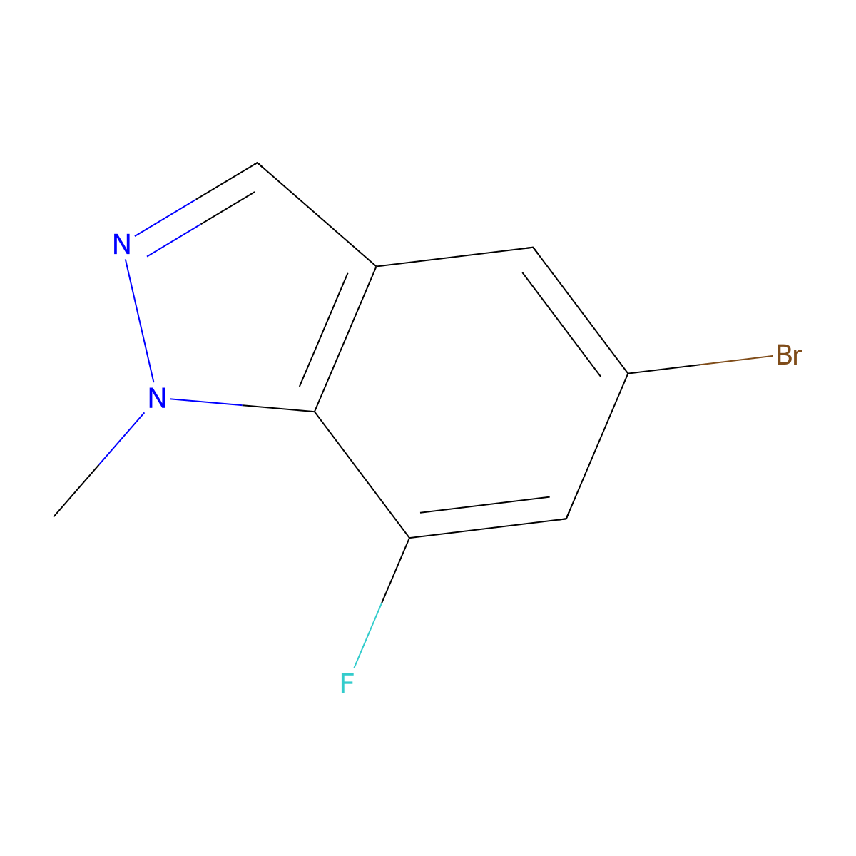 5-bromo-7-fluoro-1-methyl-1H-indazole molecular structure, CAS 1379366-71-8
