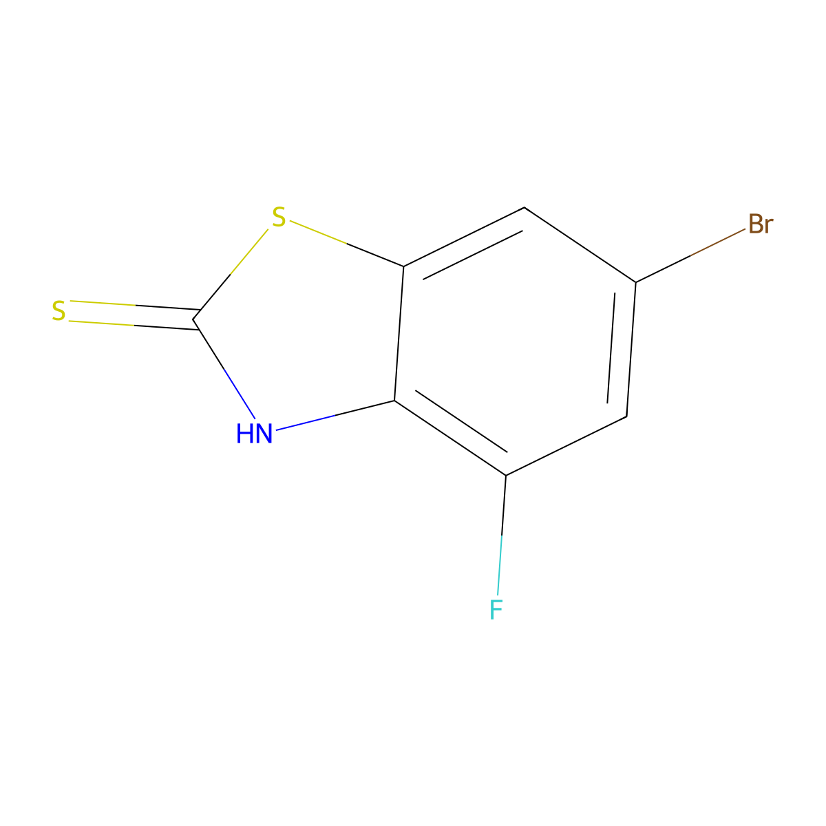 6-Bromo-4-fluoro-1,3-benzothiazole-2-thiol molecular structure, CAS 1379366-90-1
