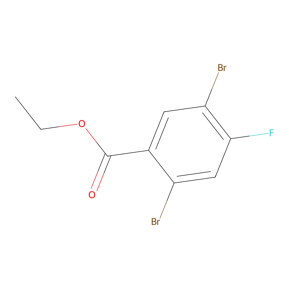 Ethyl 2,5-dibromo-4-fluorobenzoate molecular structure, CAS 1379366-93-4