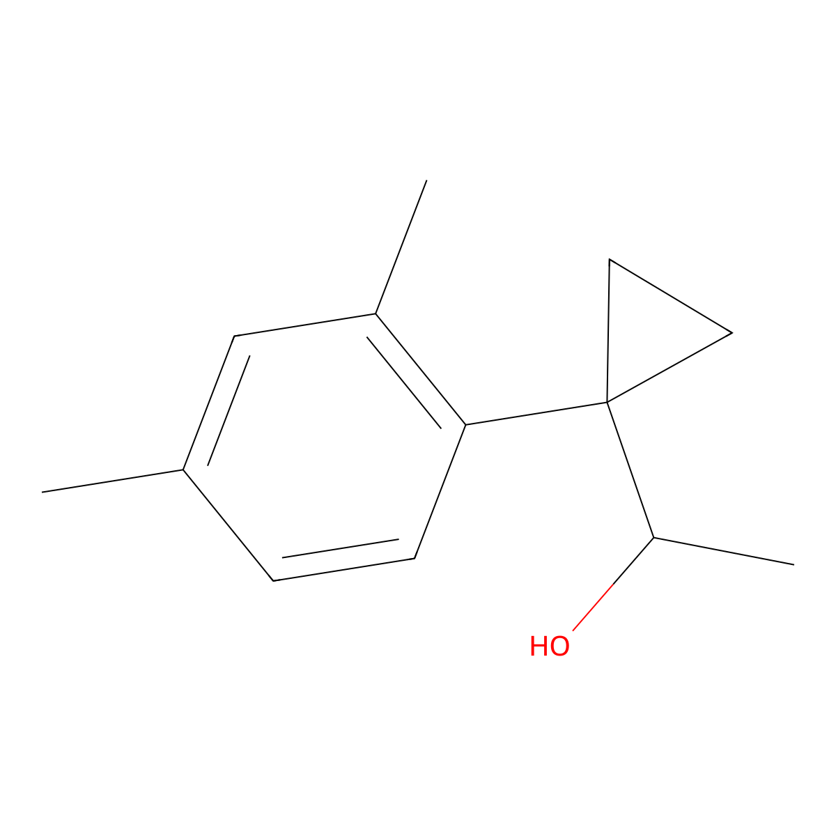 1-[1-(2,4-Dimethylphenyl)cyclopropyl]ethan-1-ol molecular structure, CAS 1379367-03-9