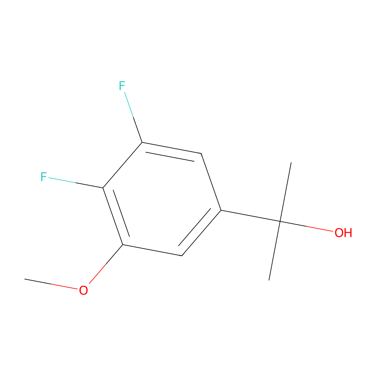 2-(3,4-Difluoro-5-methoxyphenyl)-2-propanol molecular structure, CAS 1379367-24-4