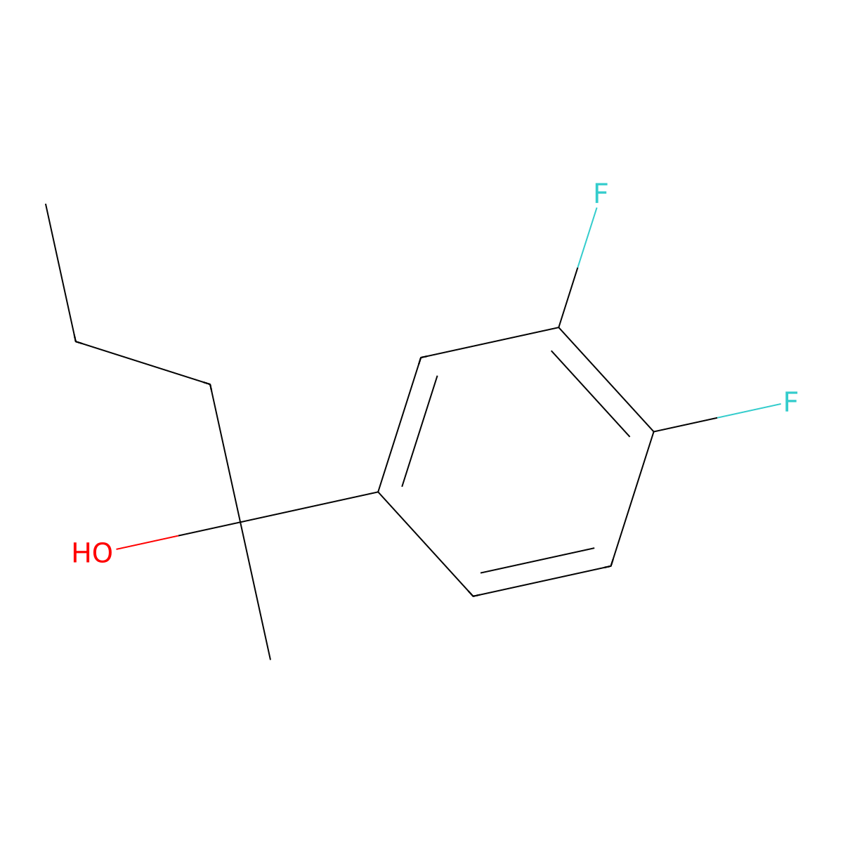 2-(3,4-Difluorophenyl)-2-pentanol molecular structure, CAS 1379367-29-9