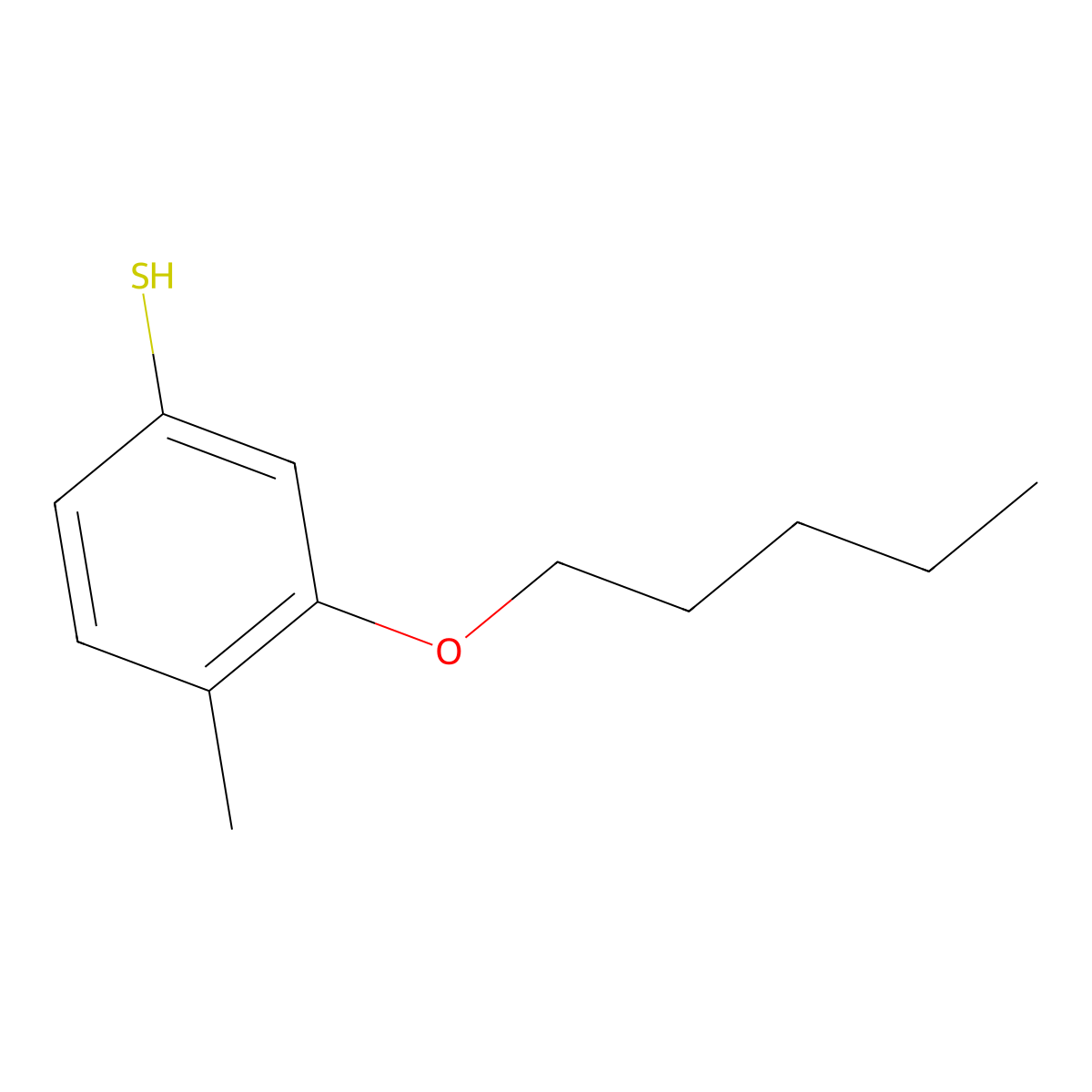 4-Methyl-3-n-pentoxythiophenol molecular structure, CAS 1379367-30-2