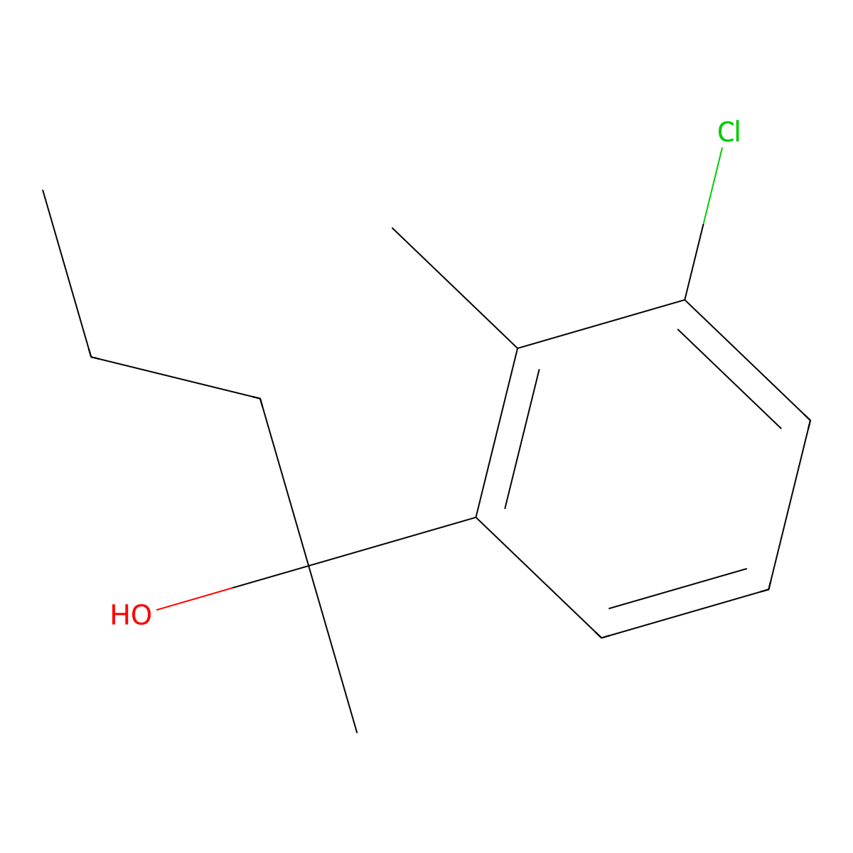 2-(3-Chloro-2-methylphenyl)-2-pentanol molecular structure, CAS 1379367-37-9