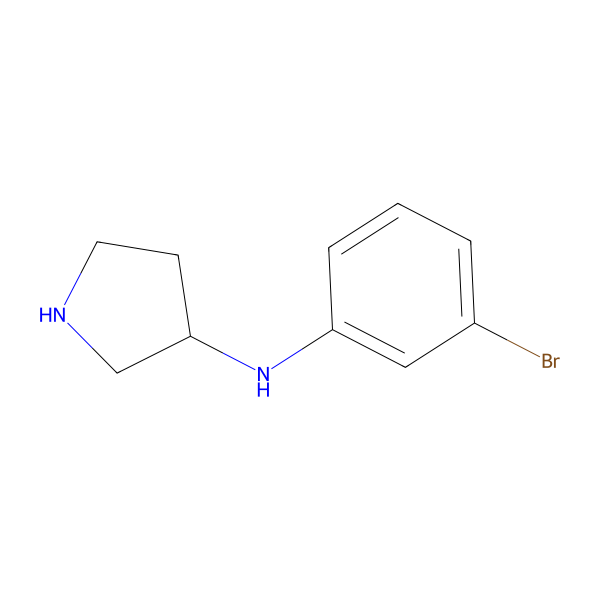 N-(3-bromophenyl)pyrrolidin-3-amine molecular structure, CAS 1379367-65-3