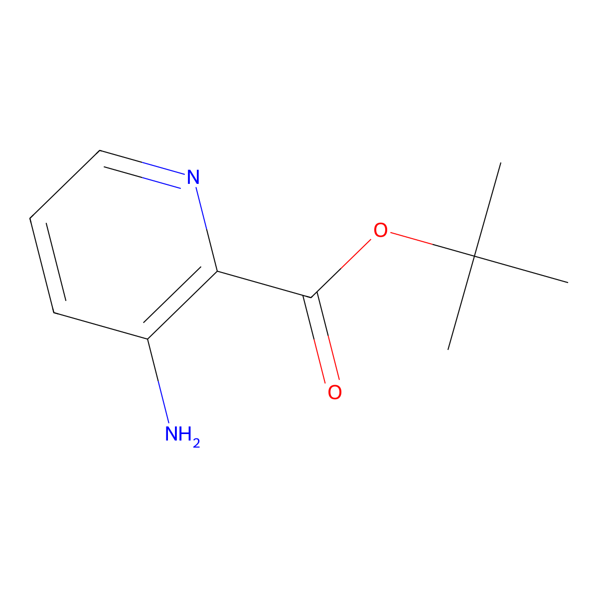 Tert-butyl 3-aminopyridine-2-carboxylate molecular structure, CAS 1379367-66-4