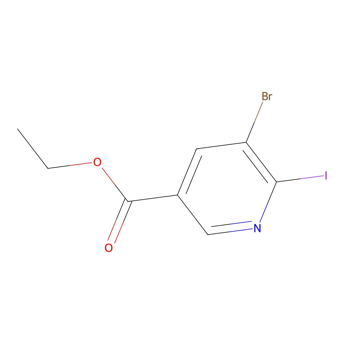 Ethyl 5-bromo-6-iodonicotinate molecular structure, CAS 1379368-00-9
