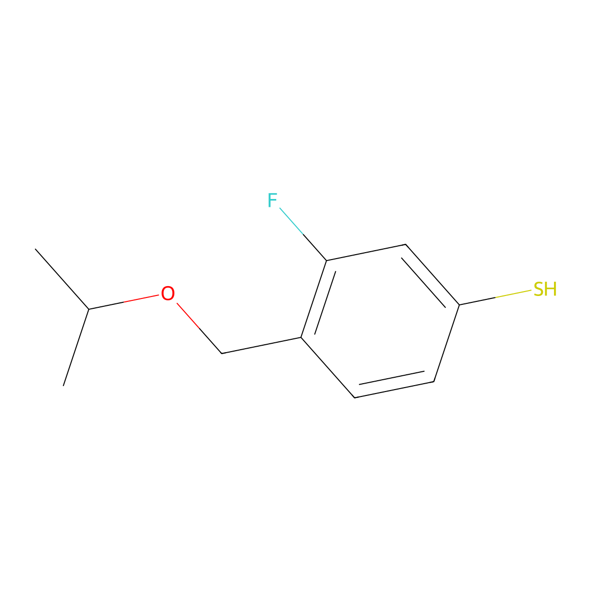 3-Fluoro-4-[(iso-propyloxy)methyl]thiophenol molecular structure, CAS 1379368-13-4
