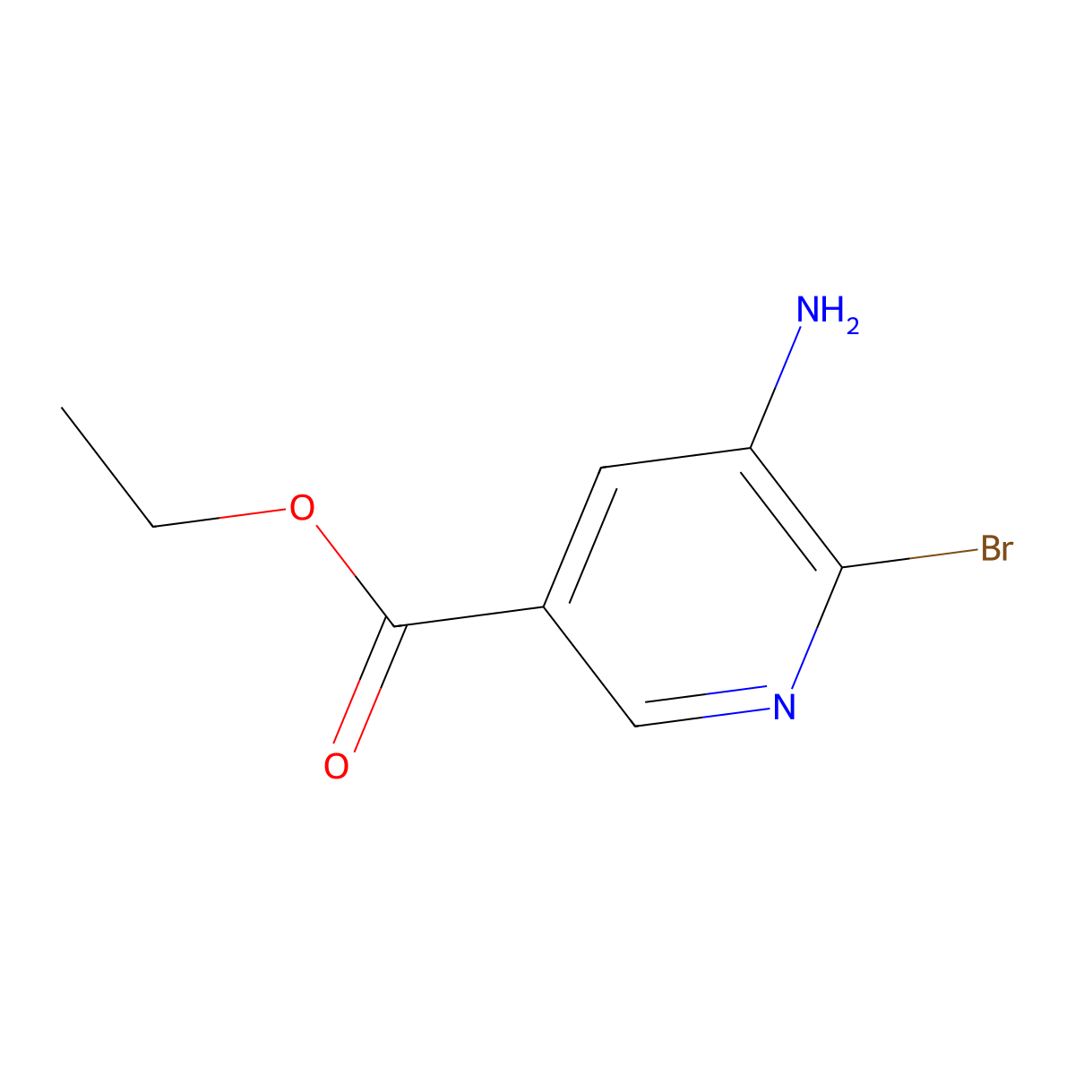 Ethyl 5-amino-6-bromopyridine-3-carboxylate molecular structure, CAS 1379368-17-8
