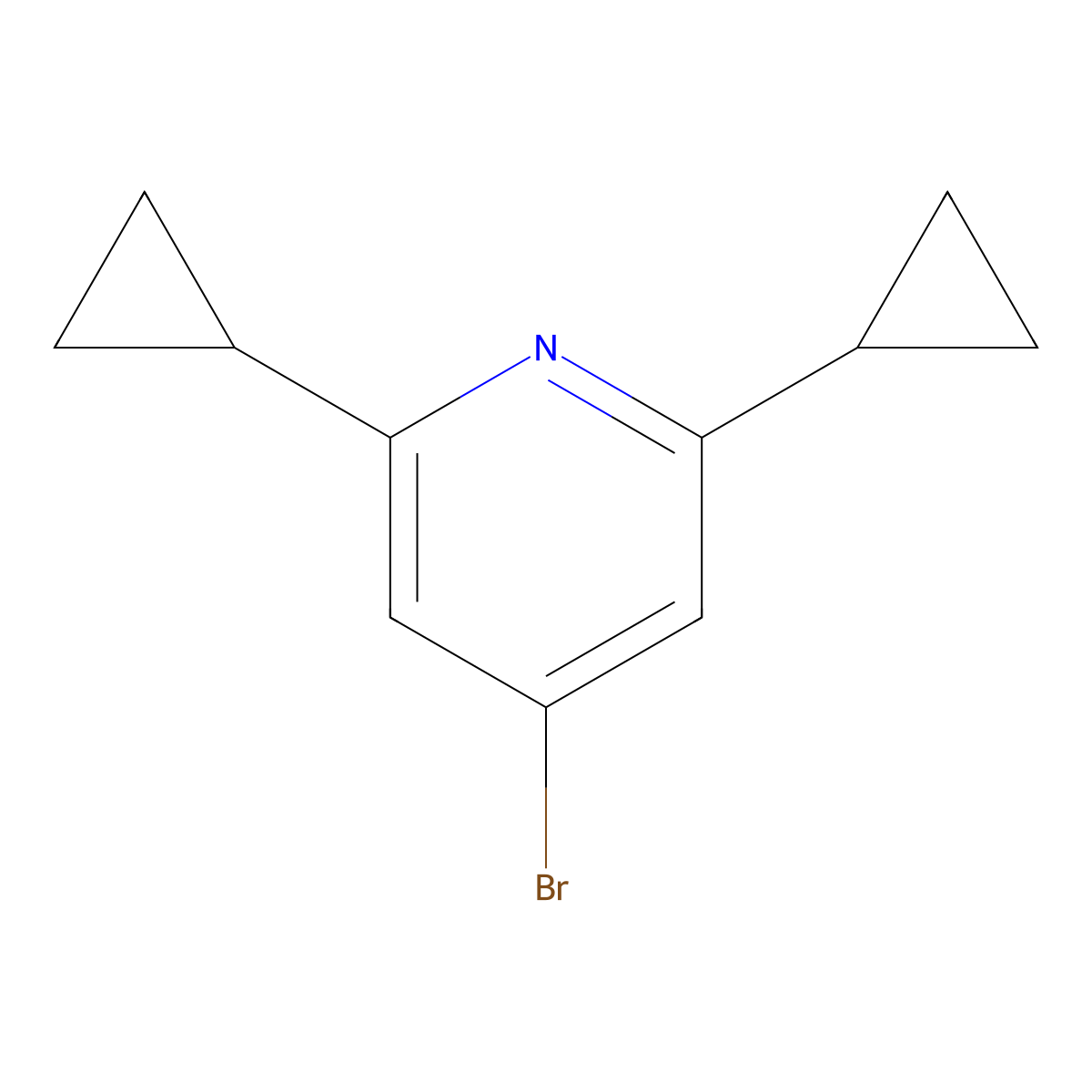 4-Bromo-2,6-dicyclopropylpyridine molecular structure, CAS 1379368-18-9