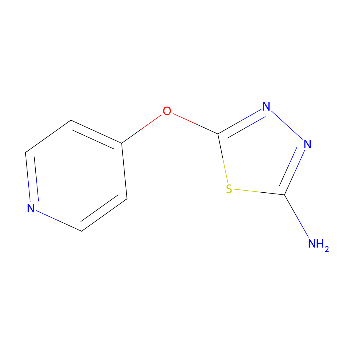 5-(Pyridin-4-yloxy)-1,3,4-thiadiazol-2-amine molecular structure, CAS 1379368-57-6