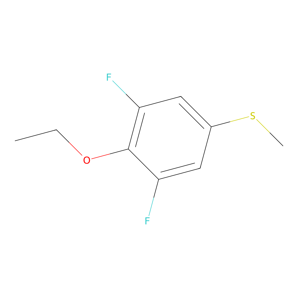 3,5-Difluoro-4-ethoxyphenyl methyl sulfide molecular structure, CAS 1379368-66-7