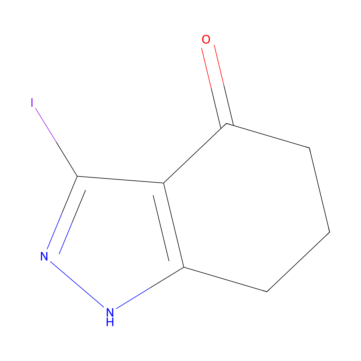4H-Indazol-4-one, 1,5,6,7-tetrahydro-3-iodo- molecular structure, CAS 1379368-67-8
