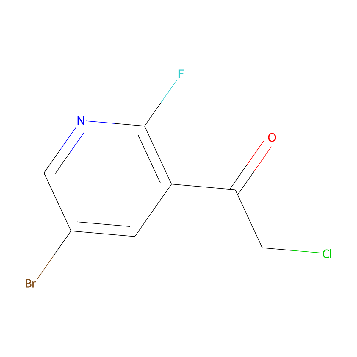 1-(5-Bromo-2-fluoropyridin-3-yl)-2-chloroethan-1-one molecular structure, CAS 1379368-73-6