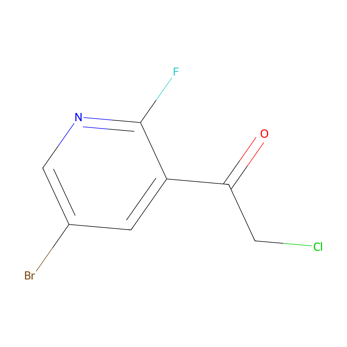 1-(5-Bromo-2-fluoropyridin-3-yl)-2-chloroethan-1-one molecular structure, CAS 1379368-73-6