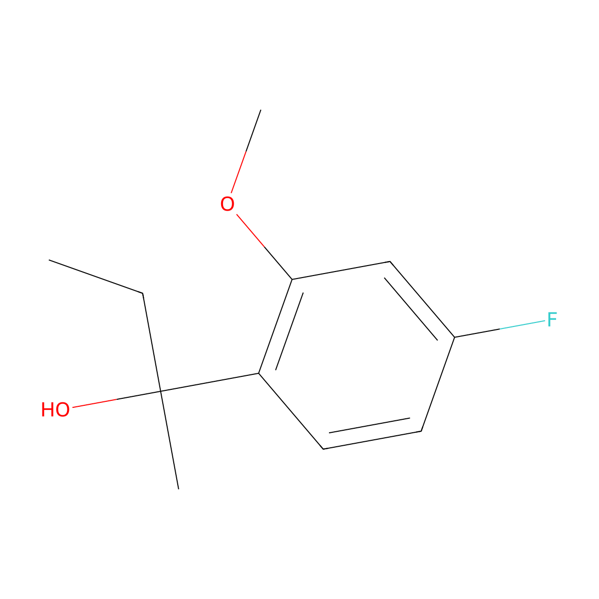 2-(4-Fluoro-2-methoxyphenyl)-2-butanol molecular structure, CAS 1379369-10-4