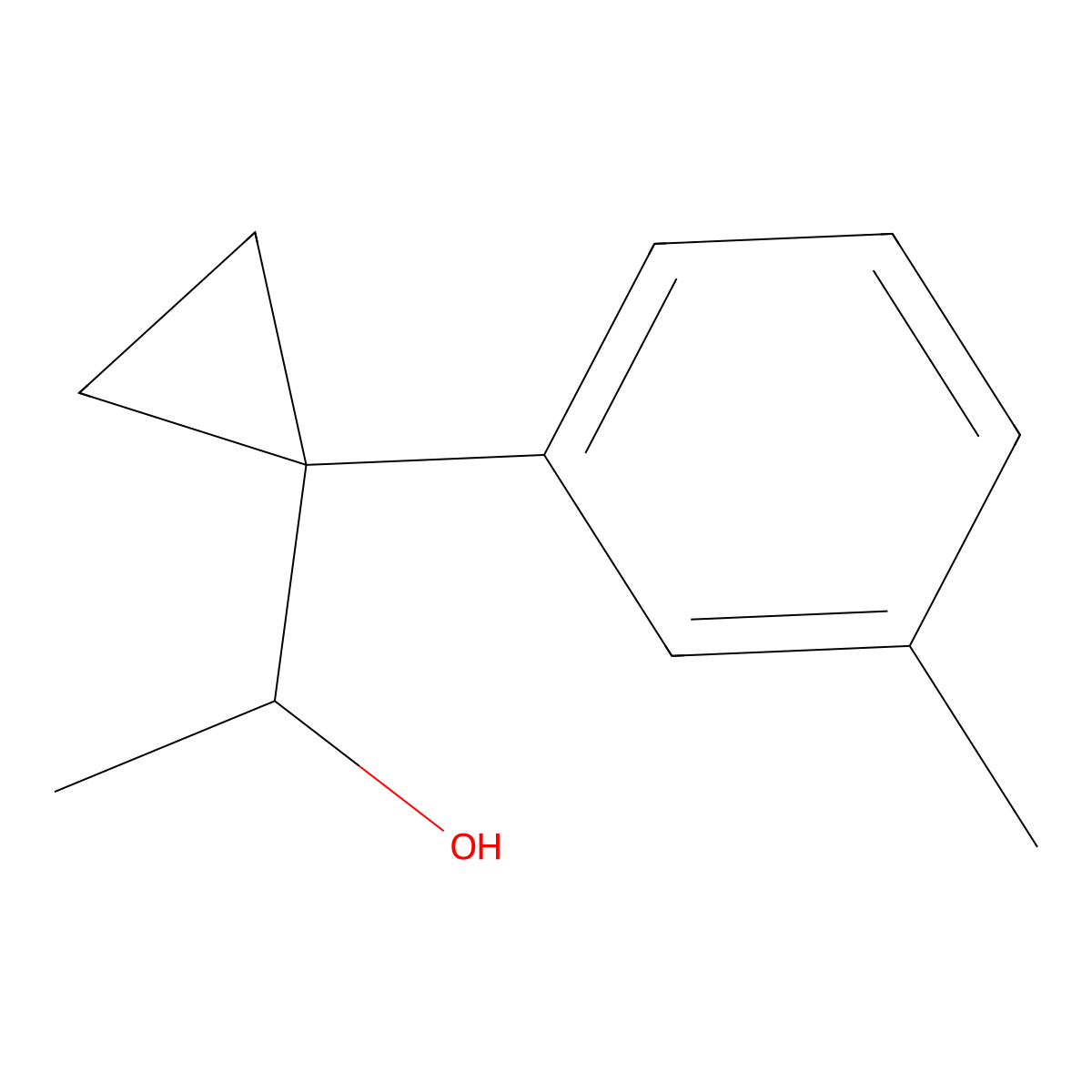 1-[1-(3-Methylphenyl)cyclopropyl]ethan-1-ol molecular structure, CAS 1379369-22-8
