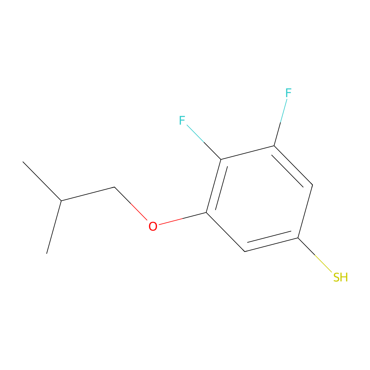 3,4-Difluoro-5-isobutoxybenzenethiol molecular structure, CAS 1379369-28-4