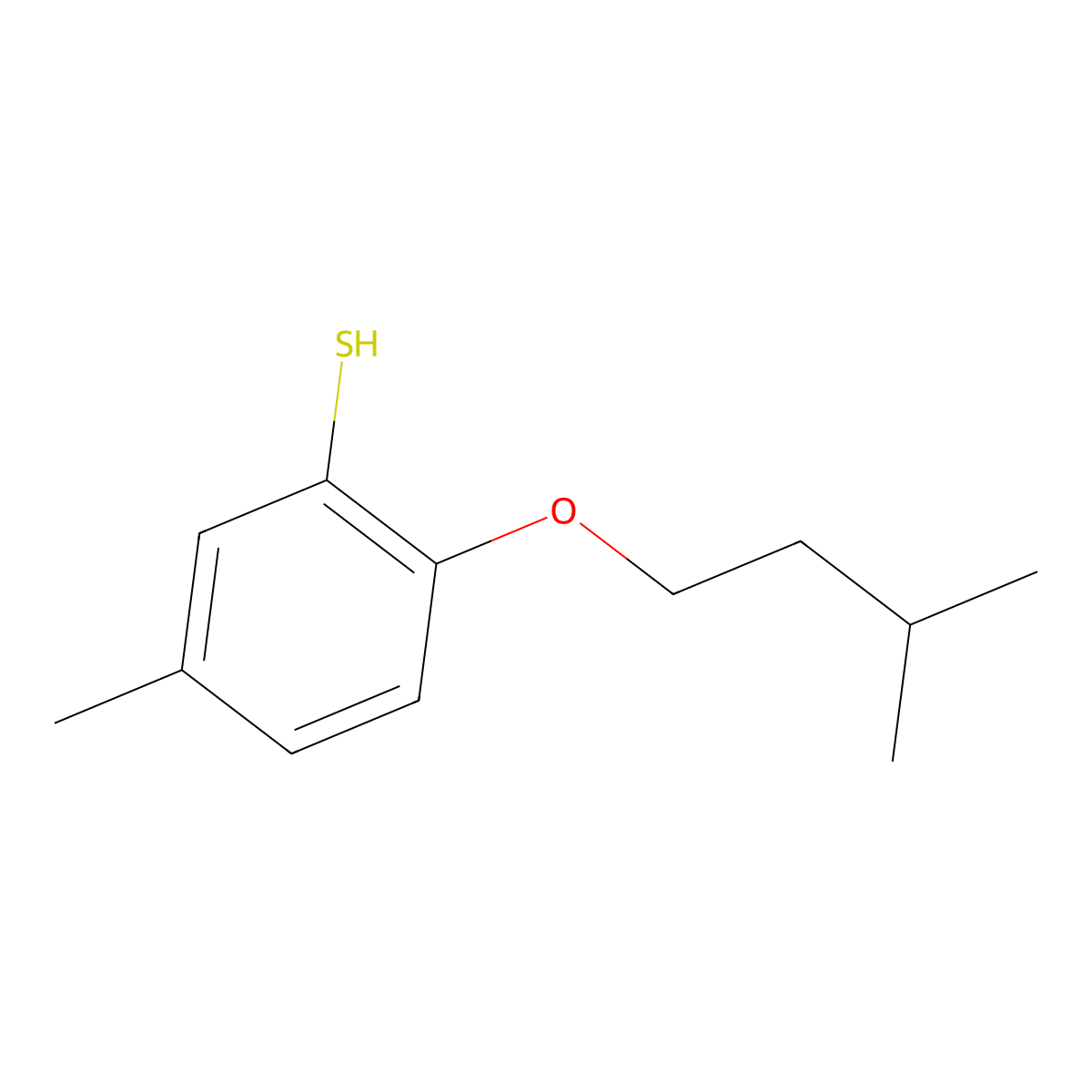 5-Methyl-2-iso-pentoxythiophenol molecular structure, CAS 1379369-34-2
