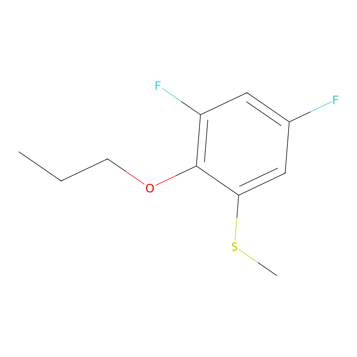 (3,5-Difluoro-2-propoxyphenyl)(methyl)sulfane molecular structure, CAS 1379369-42-2
