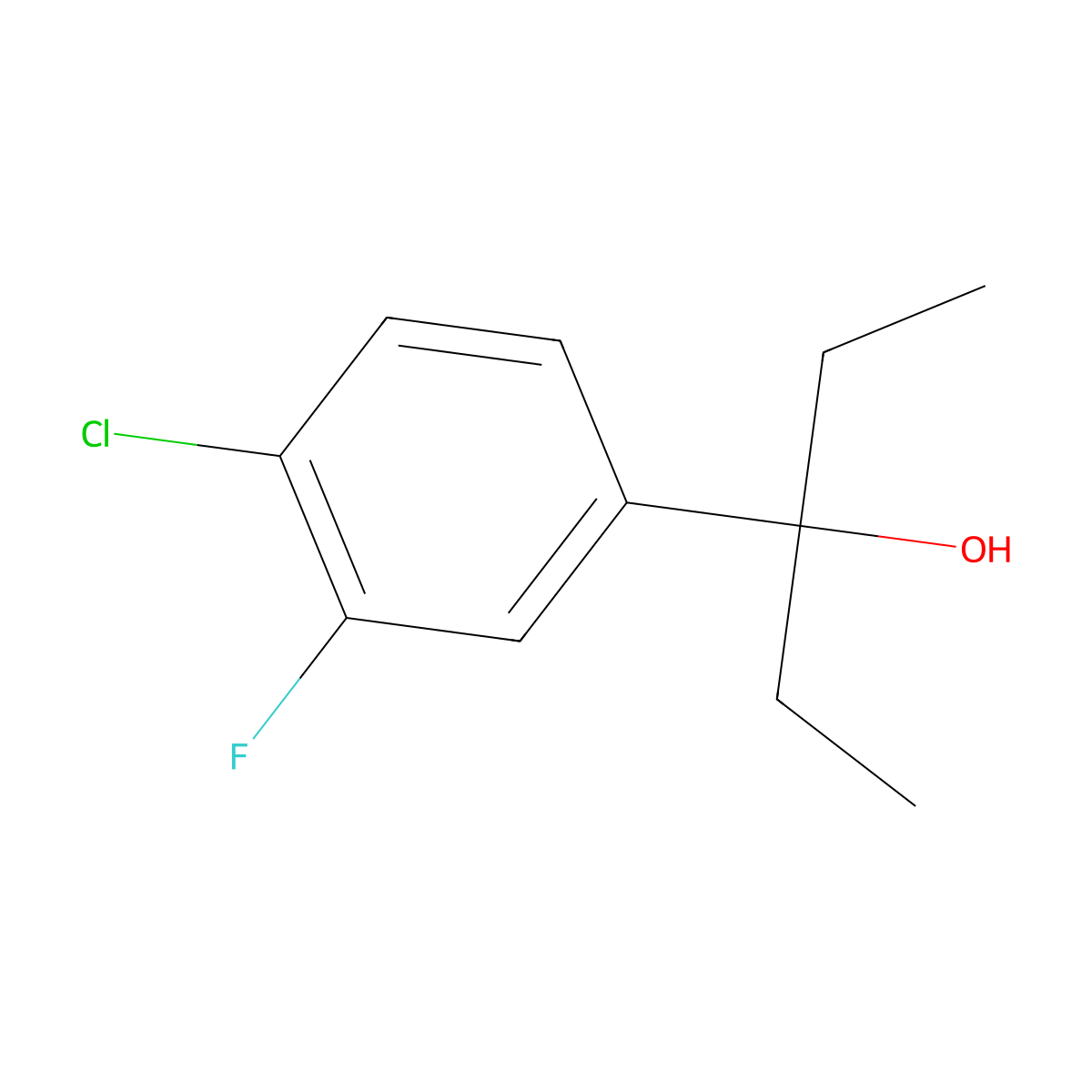 3-(4-Chloro-3-fluorophenyl)pentan-3-ol molecular structure, CAS 1379369-43-3
