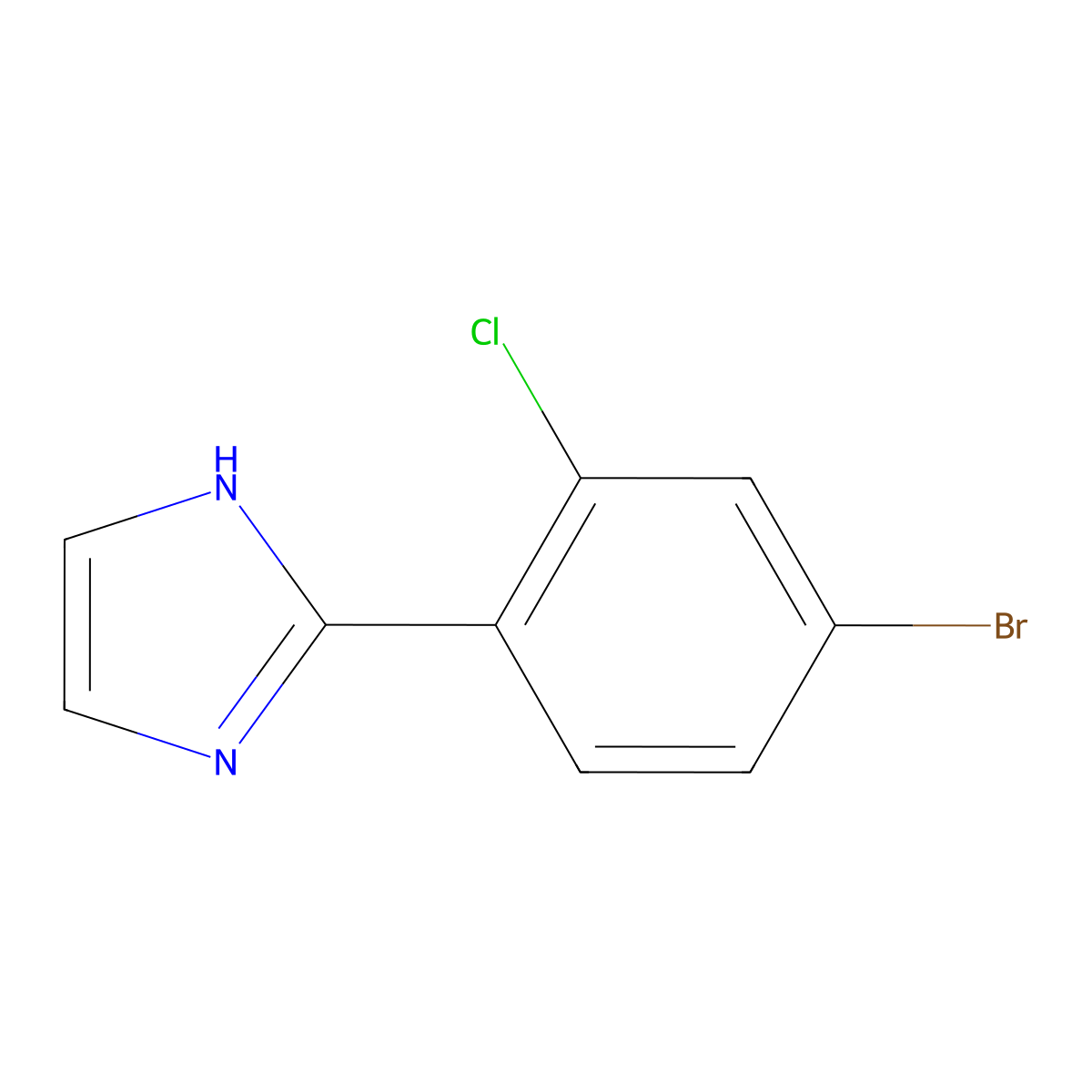 2-(4-bromo-2-chlorophenyl)-1H-imidazole molecular structure, CAS 1379369-52-4