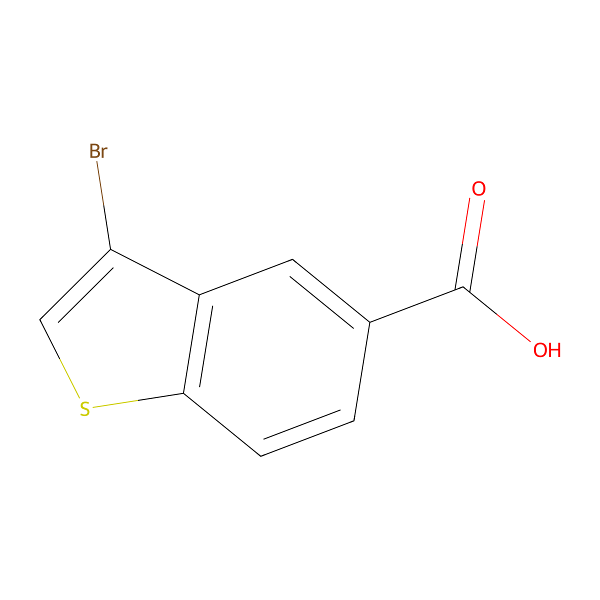 3-Bromo-1-benzothiophene-5-carboxylic acid molecular structure, CAS 1379369-55-7