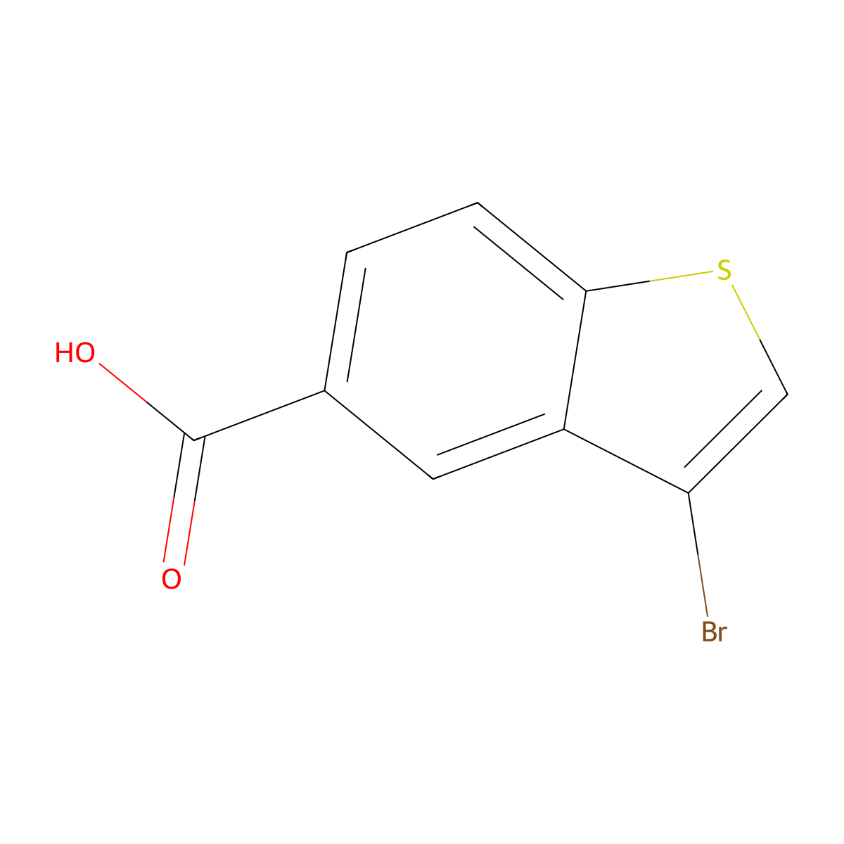 3-Bromo-1-benzothiophene-5-carboxylic acid molecular structure, CAS 1379369-55-7
