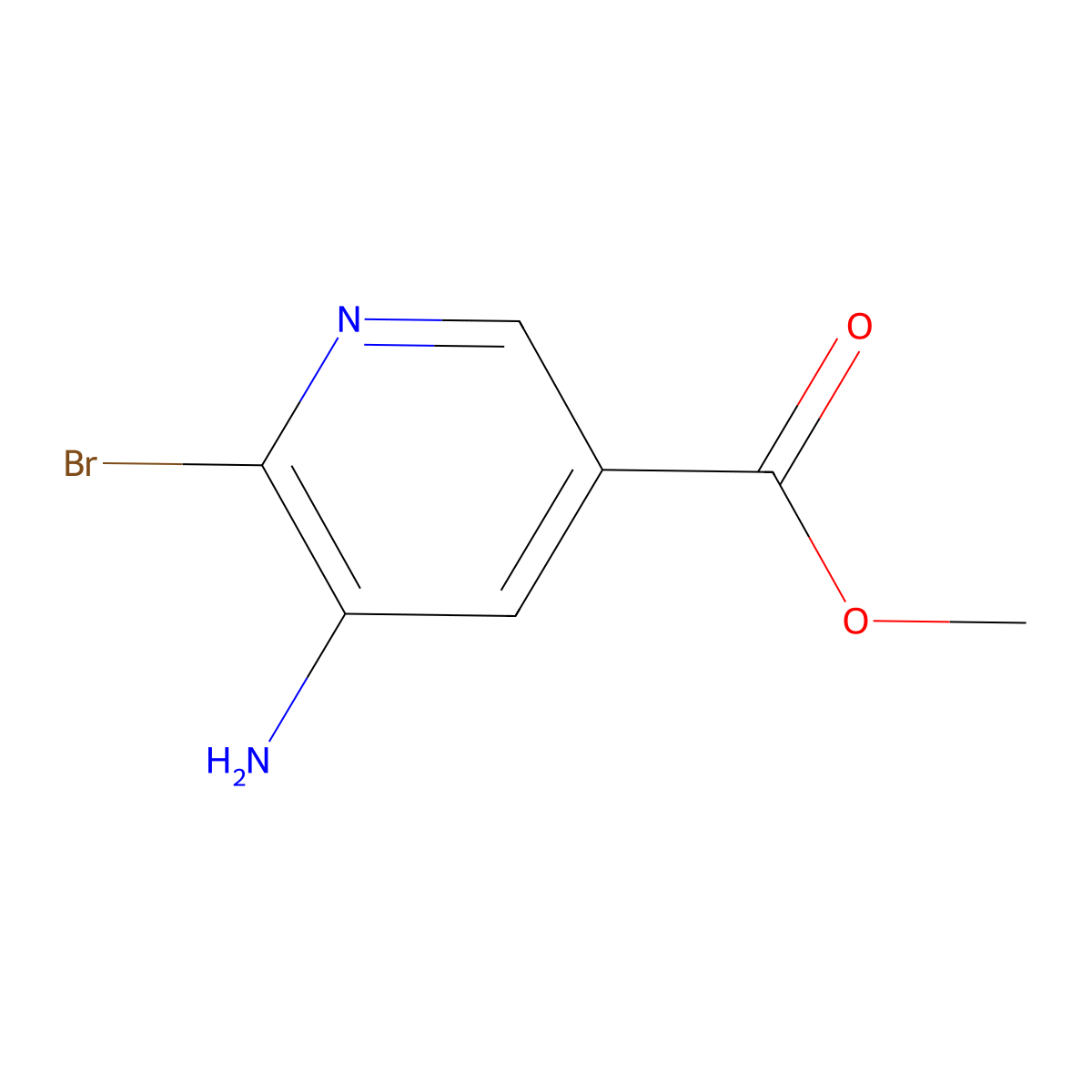 Methyl 5-amino-6-bromopyridine-3-carboxylate molecular structure, CAS 1379369-63-7