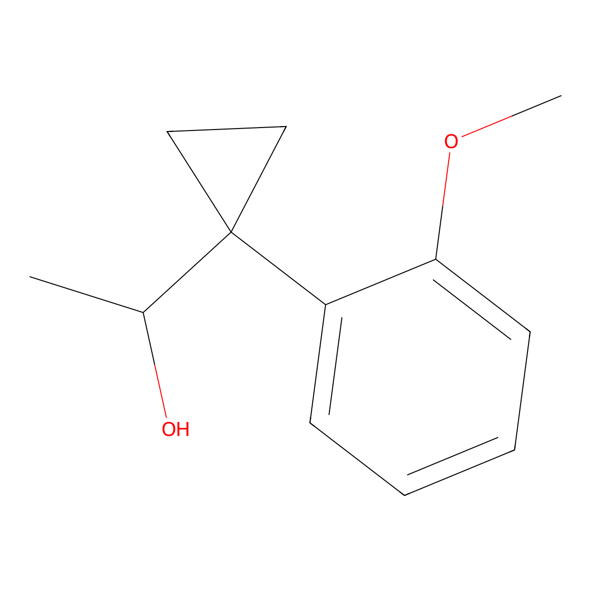 1-[1-(2-Methoxyphenyl)cyclopropyl]ethan-1-ol molecular structure, CAS 1379369-70-6