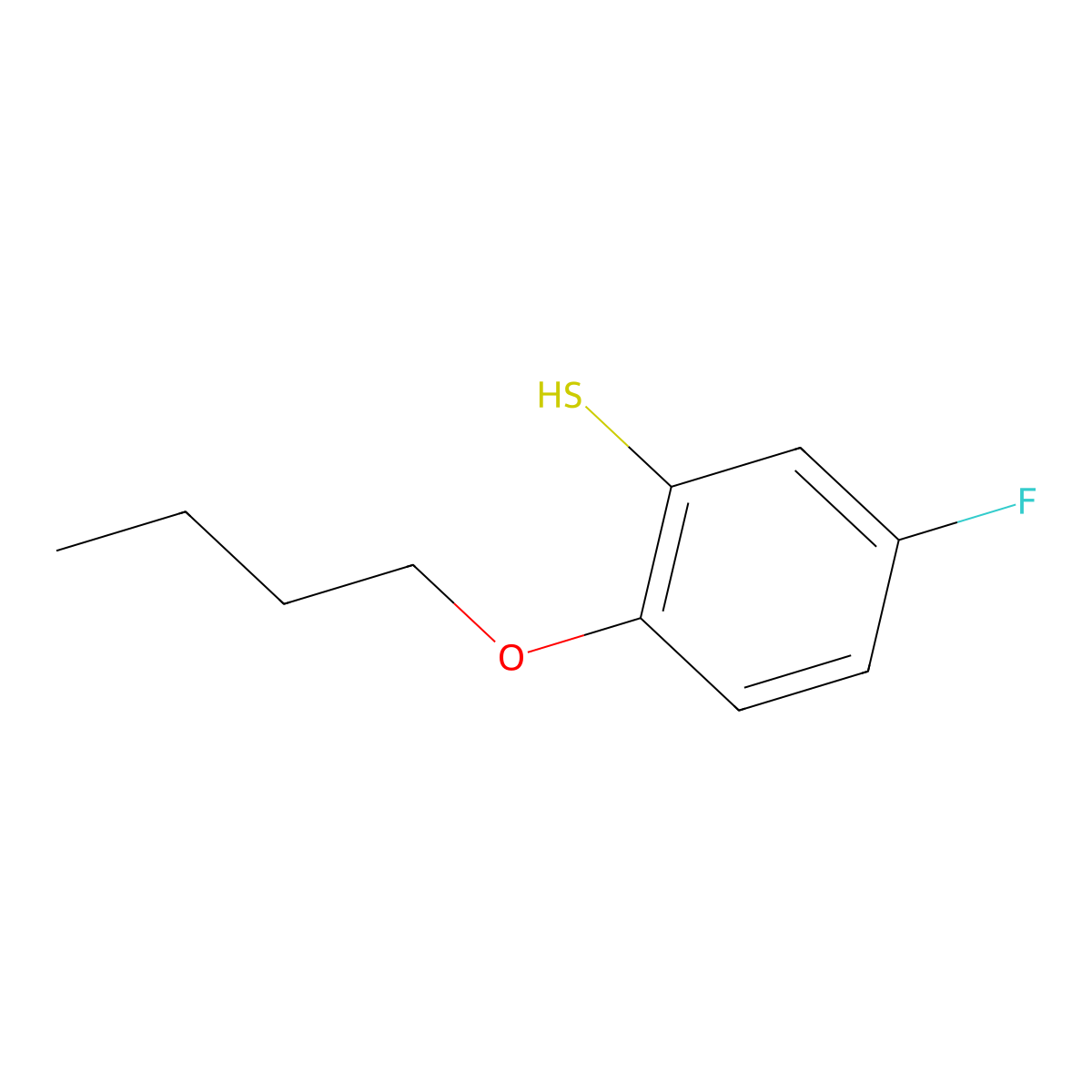 2-n-Butoxy-5-fluorothiophenol molecular structure, CAS 1379369-72-8