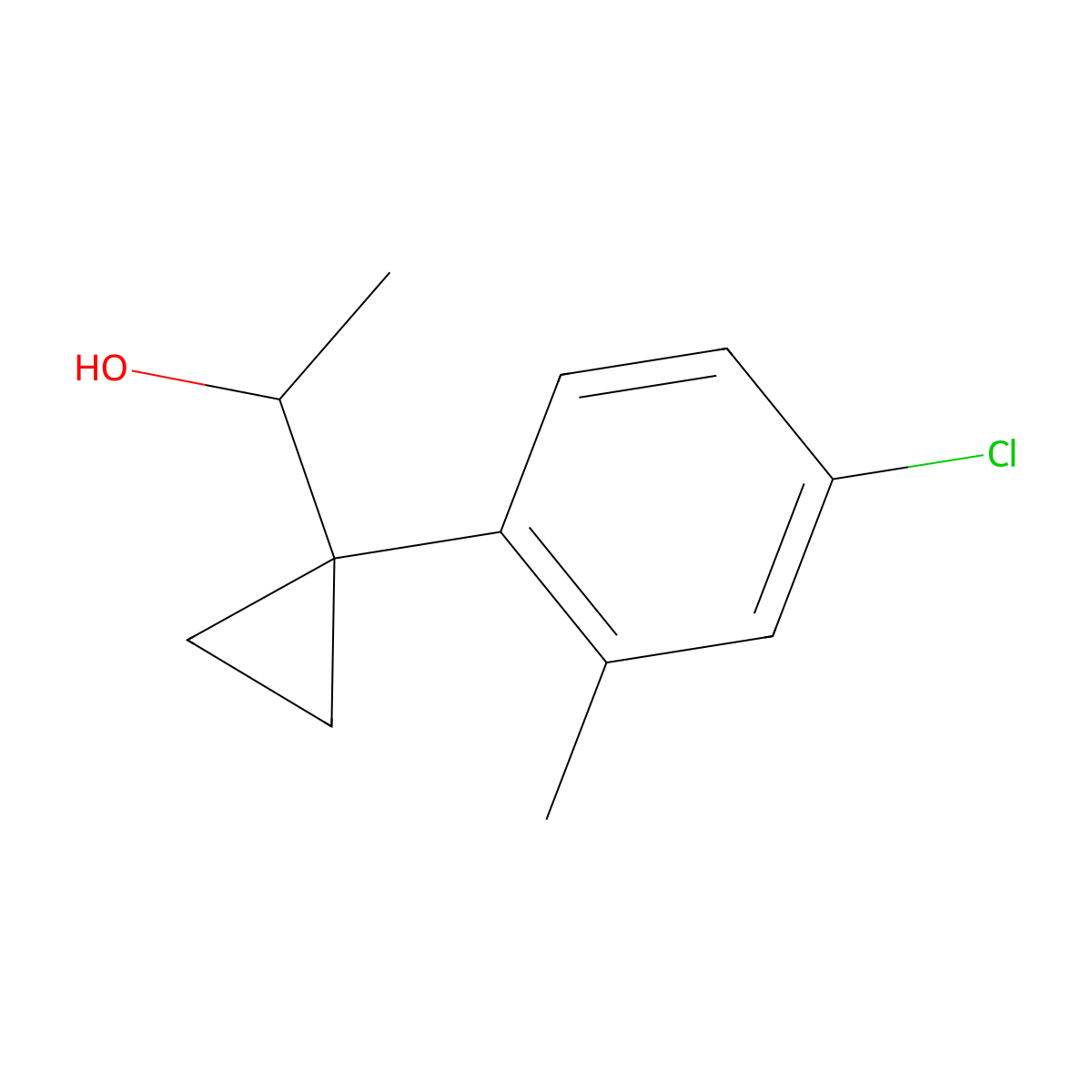 1-[1-(4-Chloro-2-methylphenyl)cyclopropyl]ethan-1-ol molecular structure, CAS 1379369-74-0