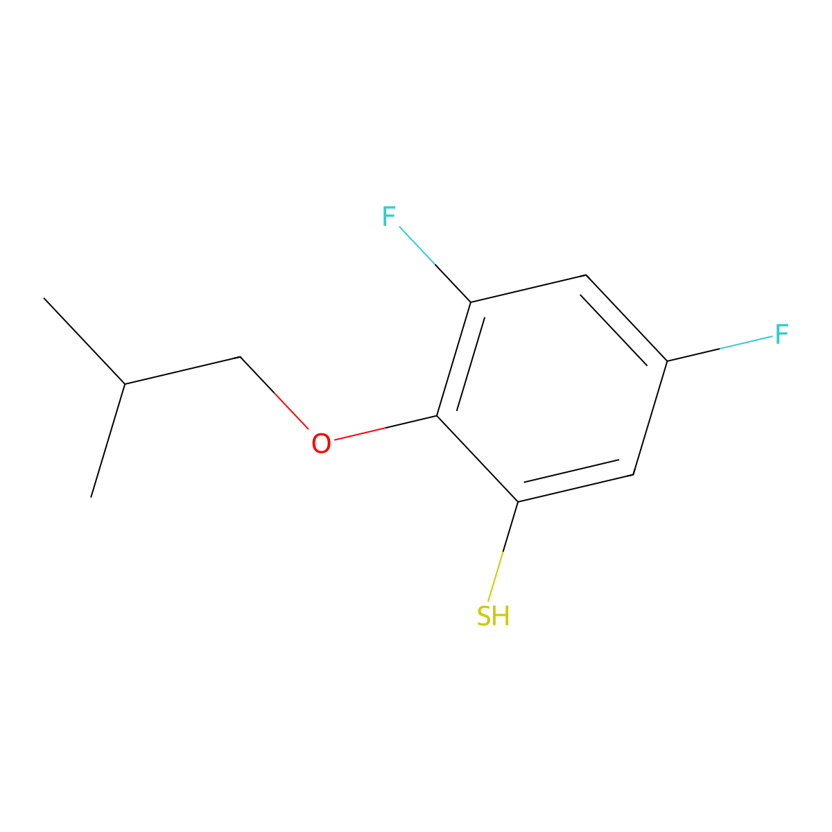 2-iso-Butoxy-3,5-difluorothiophenol molecular structure, CAS 1379369-76-2