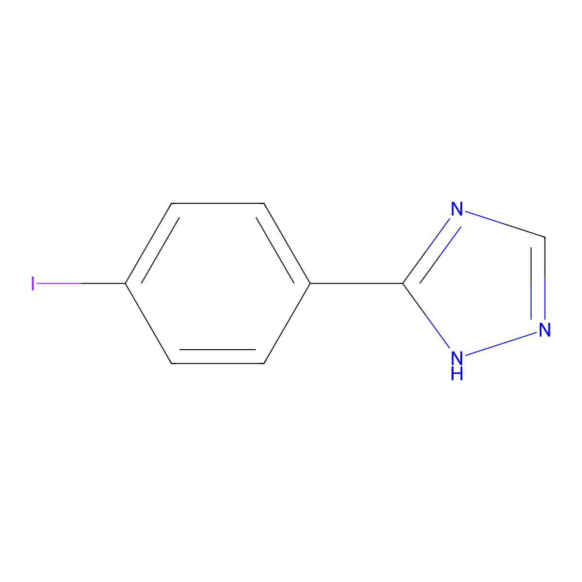 1H-1,2,4-Triazole, 5-(4-iodophenyl)- molecular structure, CAS 1379369-87-5