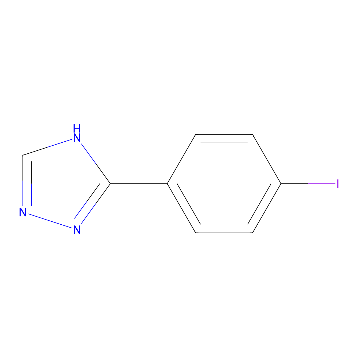 1H-1,2,4-Triazole, 5-(4-iodophenyl)- molecular structure, CAS 1379369-87-5