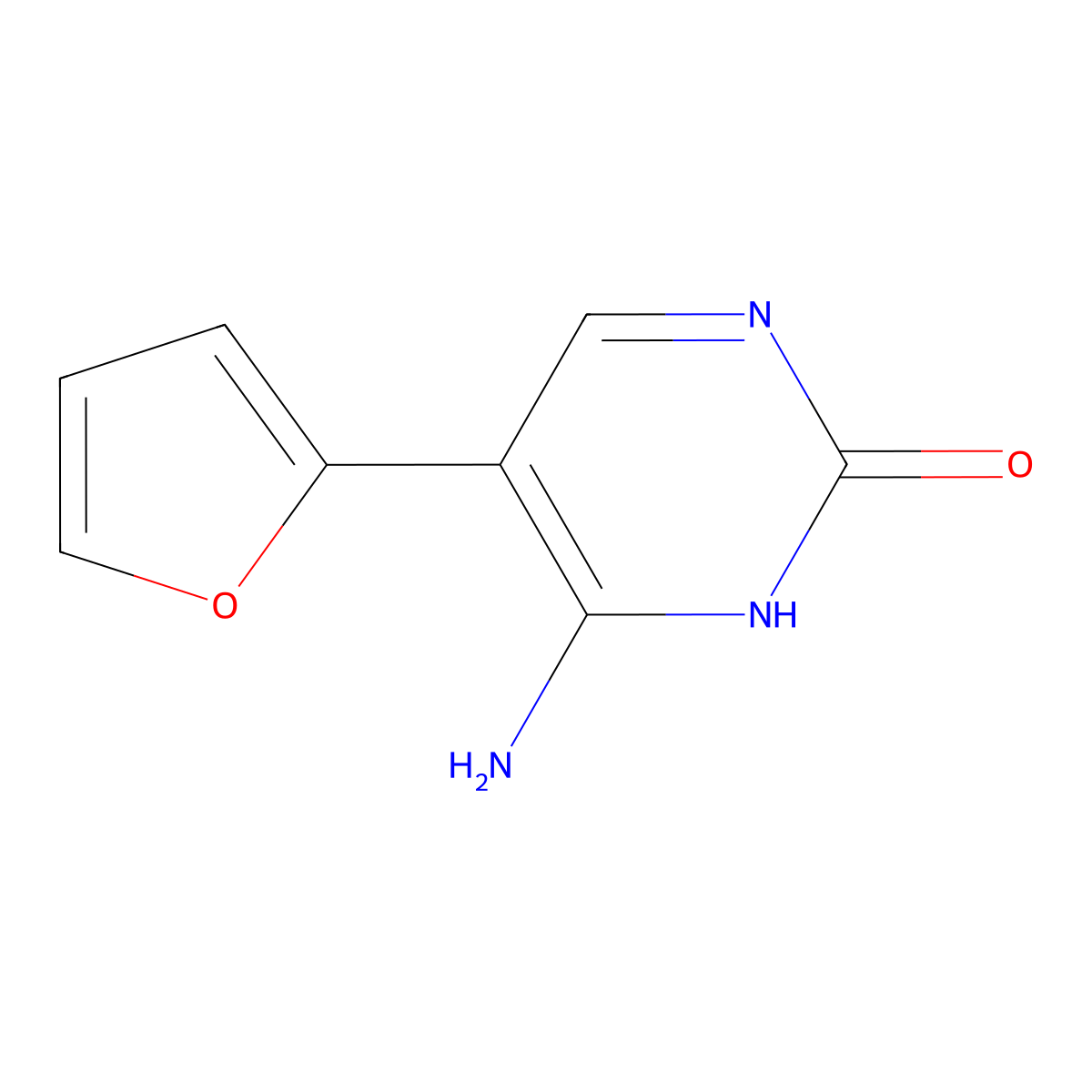 4-amino-5-(2-furyl)-2(1H)-pyrimidinone molecular structure, CAS 137937-78-1