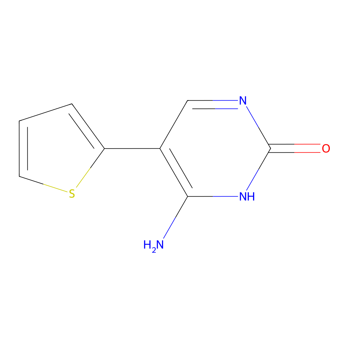 4-amino-5-(2-thienyl)-2(1H)-pyrimidinone molecular structure, CAS 137937-81-6