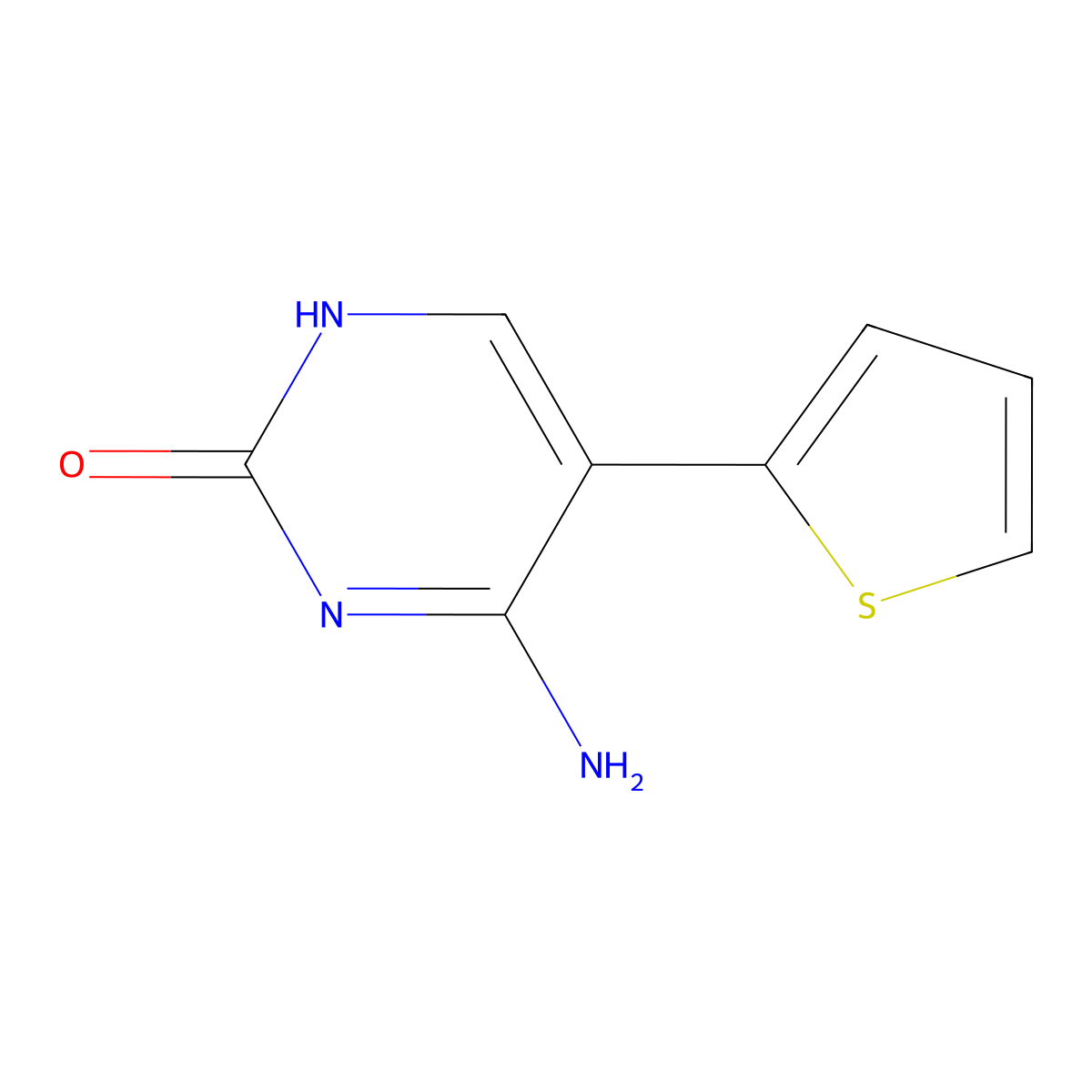 4-amino-5-(2-thienyl)-2(1H)-pyrimidinone molecular structure, CAS 137937-81-6