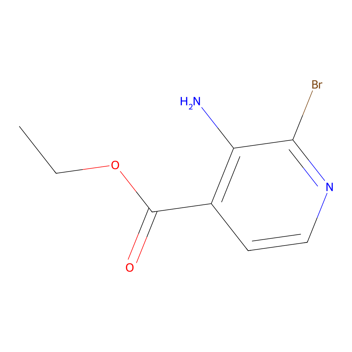 Ethyl 3-amino-2-bromopyridine-4-carboxylate molecular structure, CAS 1379370-34-9