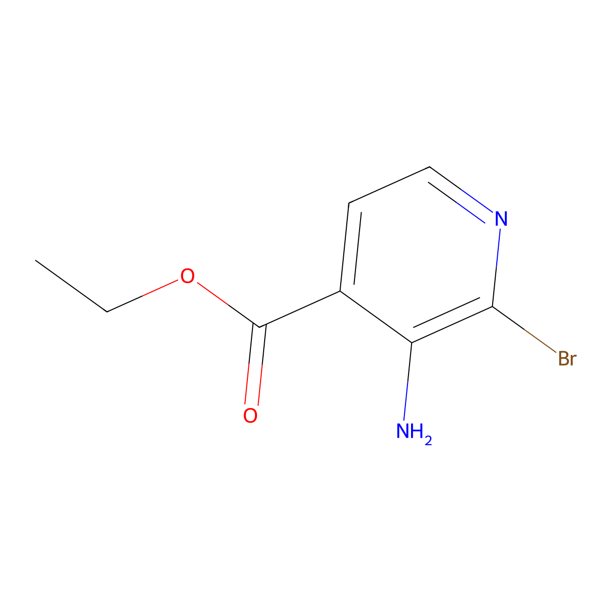 Ethyl 3-amino-2-bromopyridine-4-carboxylate molecular structure, CAS 1379370-34-9