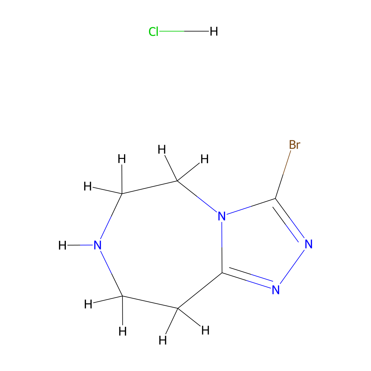 3-bromo-6,7,8,9-tetrahydro-5H-[1,2,4]triazolo[4,3-d][1,4]diazepine hydrochloride molecular structure, CAS 1379370-40-7
