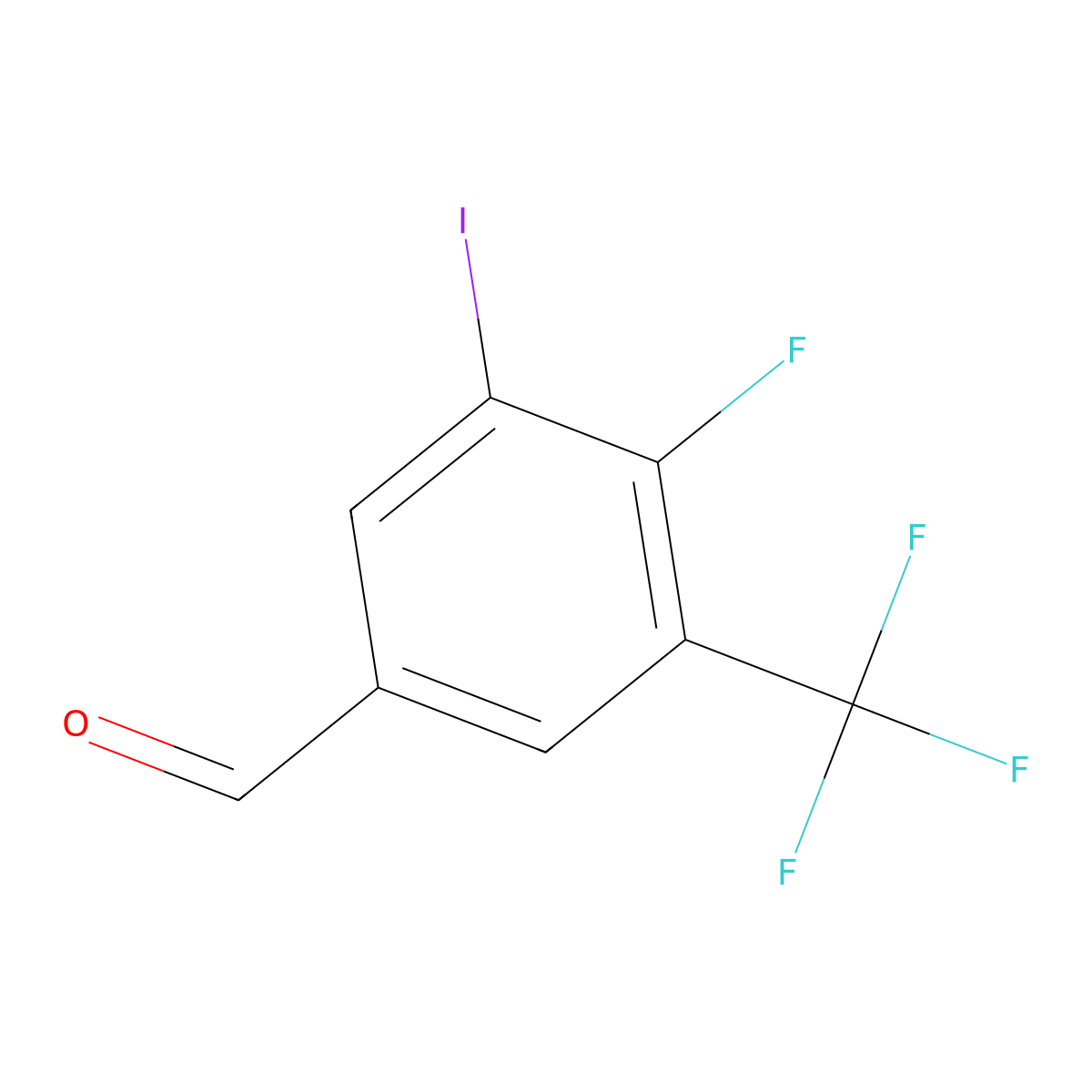 4-Fluoro-3-iodo-5-(trifluoromethyl)benZaldehyde molecular structure, CAS 1379370-50-9